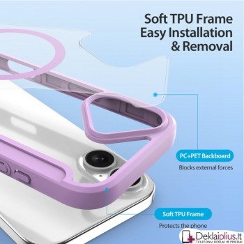 Dux Ducis Skin X Pro dirbtinos odos violetinis dėklas su magsafe (Apple Iphone 17)